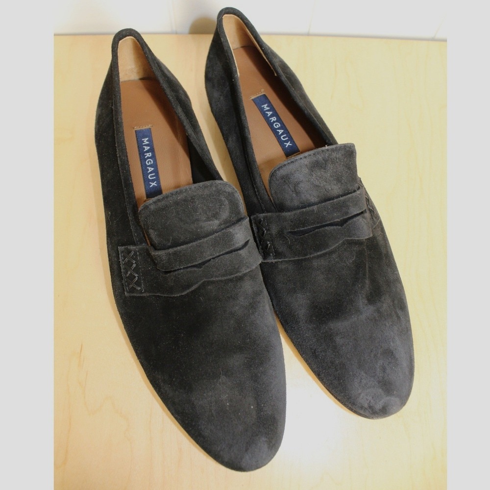 Margaux The Penny Black Suede Loafers Handmade in Spain NWOB Size 38 1/2N - Picture 8 of 8